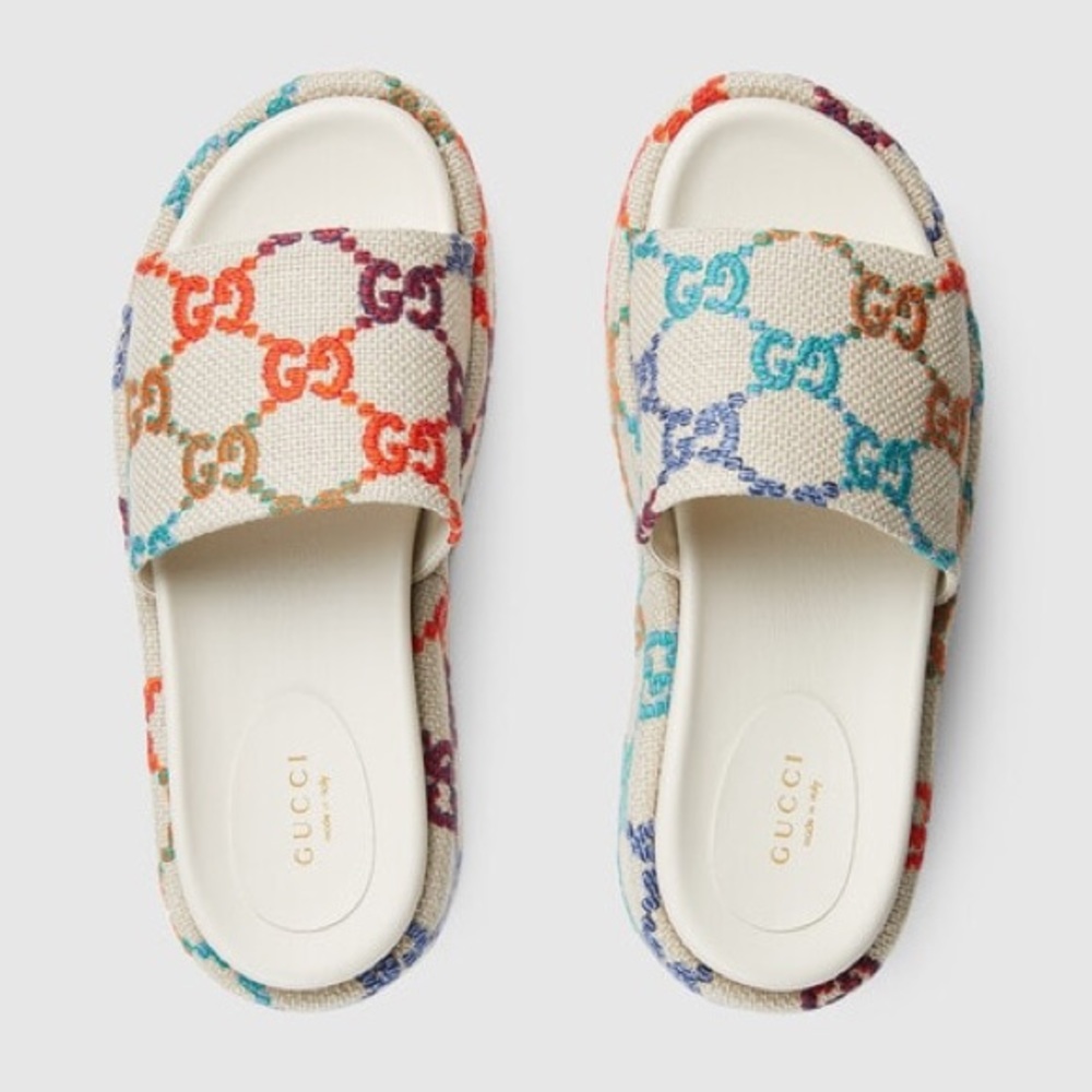 Women’s multicolor GG slide sandal - Picture 4 of 11